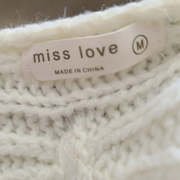 Miss Love Wrap Knit Sweater / Sweet Cream / Size Medium - Picture 5 of 5